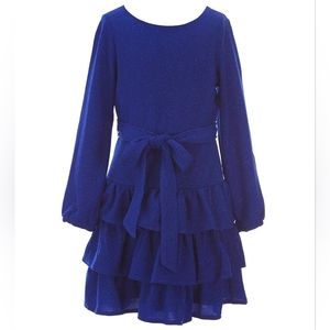 Rare Editions Pique Glitter Knit Tiered Ruffle Dress